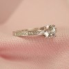 Prinsesse ring med klar CZ krystal