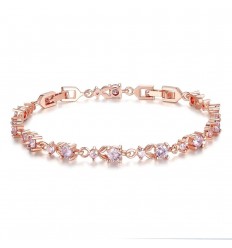 Smukt krystal armbånd - Pink
